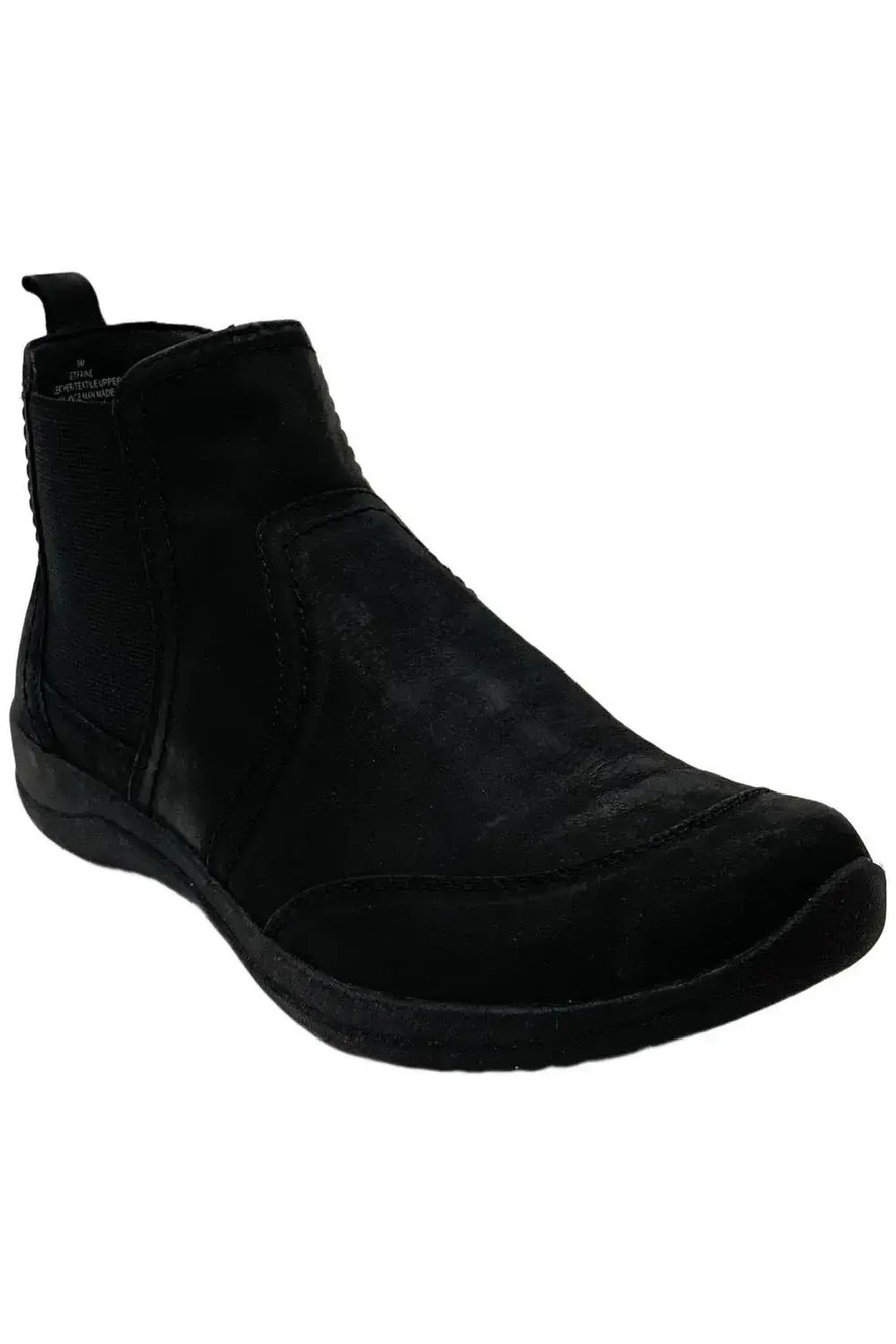 Earth Womens Faine Faux Leather Pull On Booties Black - Wide